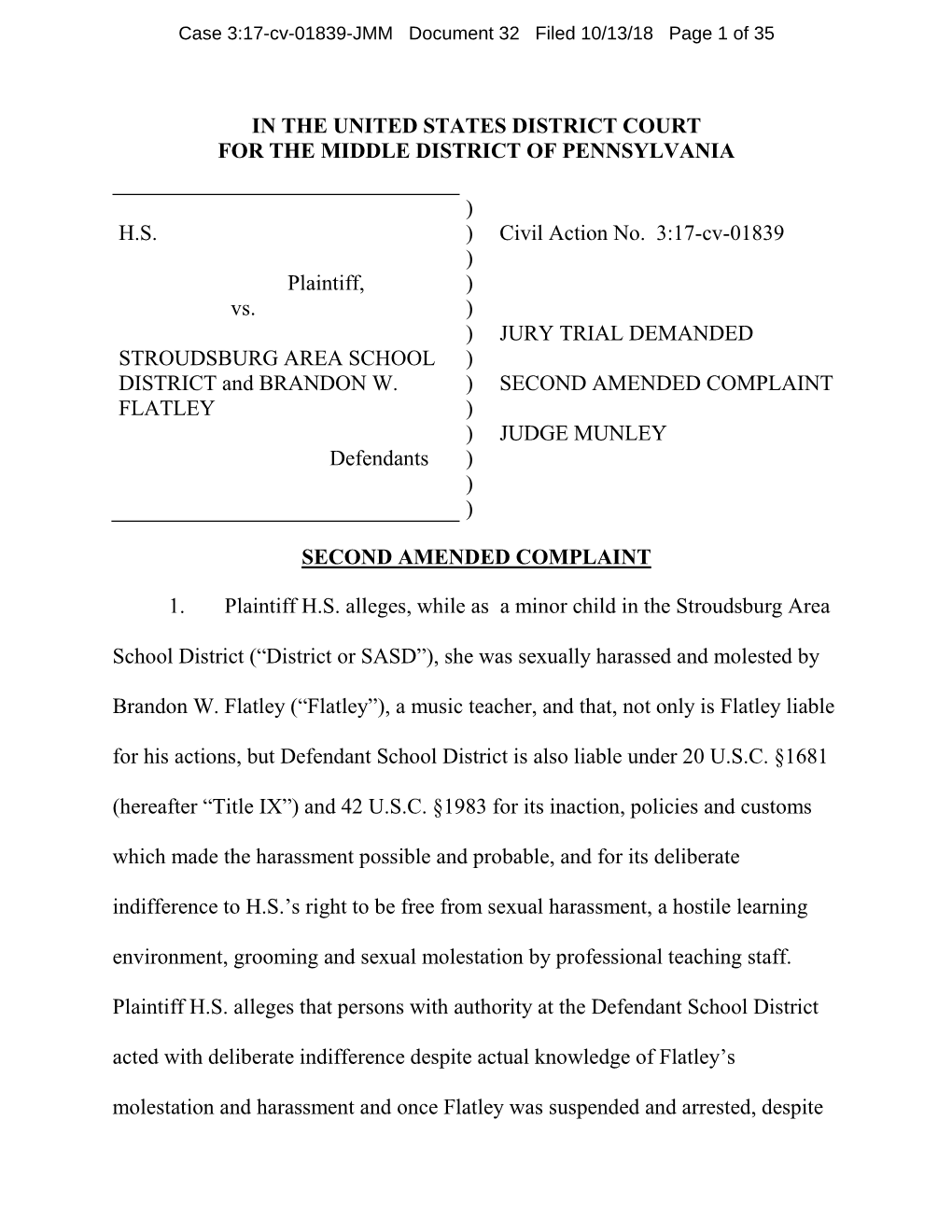 Case 3:17-Cv-01839-JMM Document 32 Filed 10/13/18 Page 1 of 35