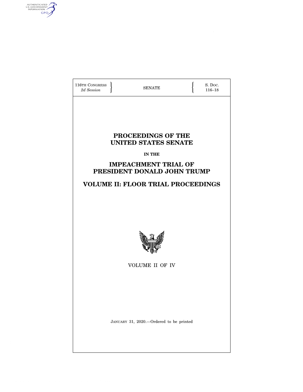 Proceedings of the United States Senate