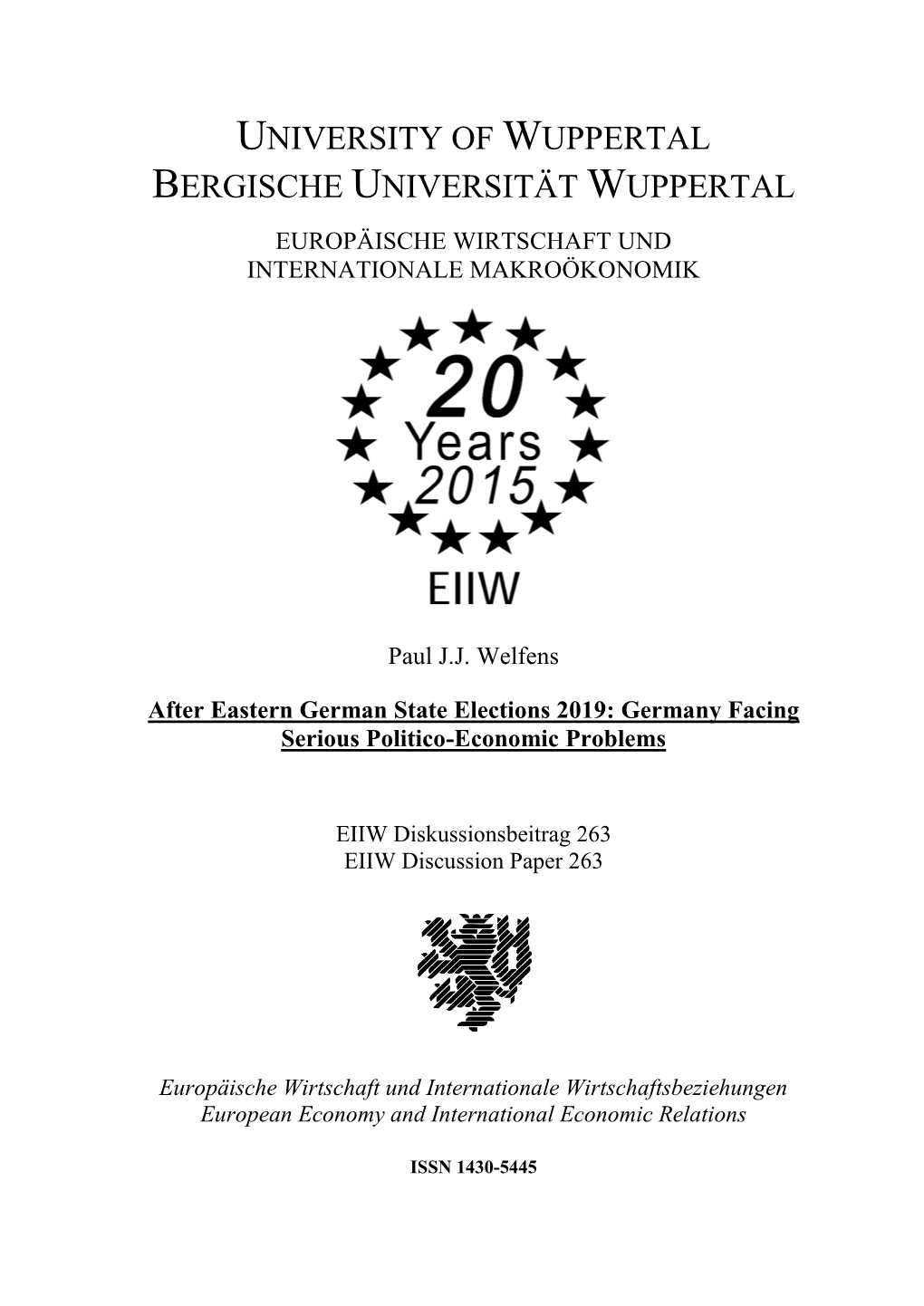 After Eastern German State Elections 2019: Germany Facing Serious Politico-Economic Problems