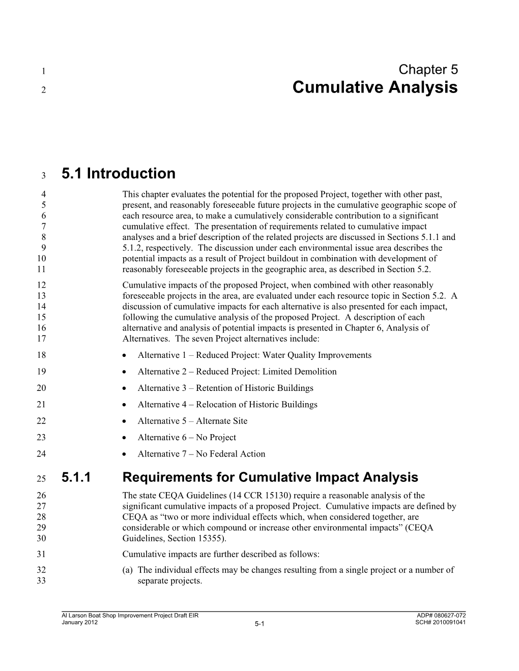 Chapter 5 Cumulative Analysis Los Angeles Harbor Department