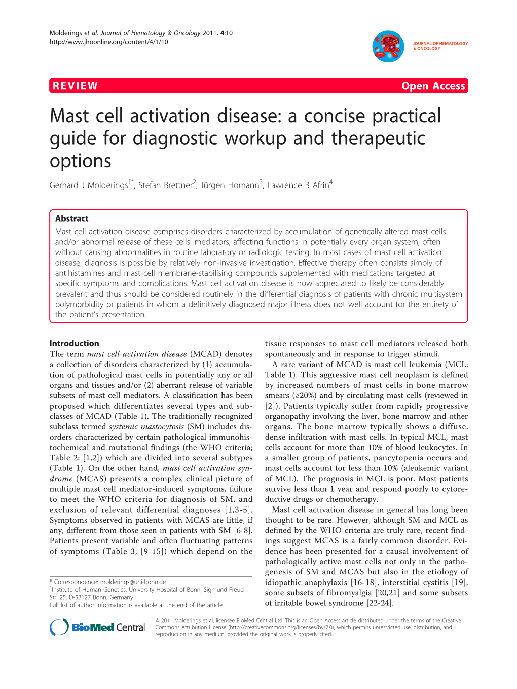 Mast Cell Activation Disease: a Concise Practical Guide for Diagnostic Workup and Therapeutic Options