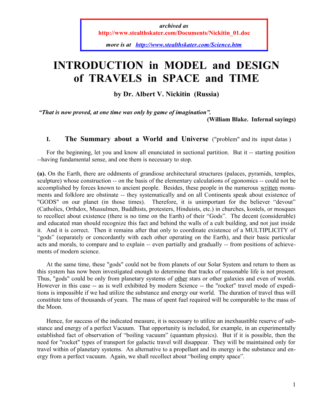 INTRODUCTION in MODEL and DESIGN