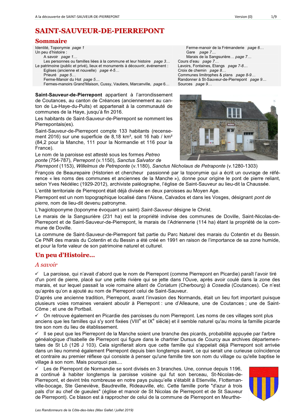 SAINT-SAUVEUR-DE-PIERREPONT Version (0) 1/9