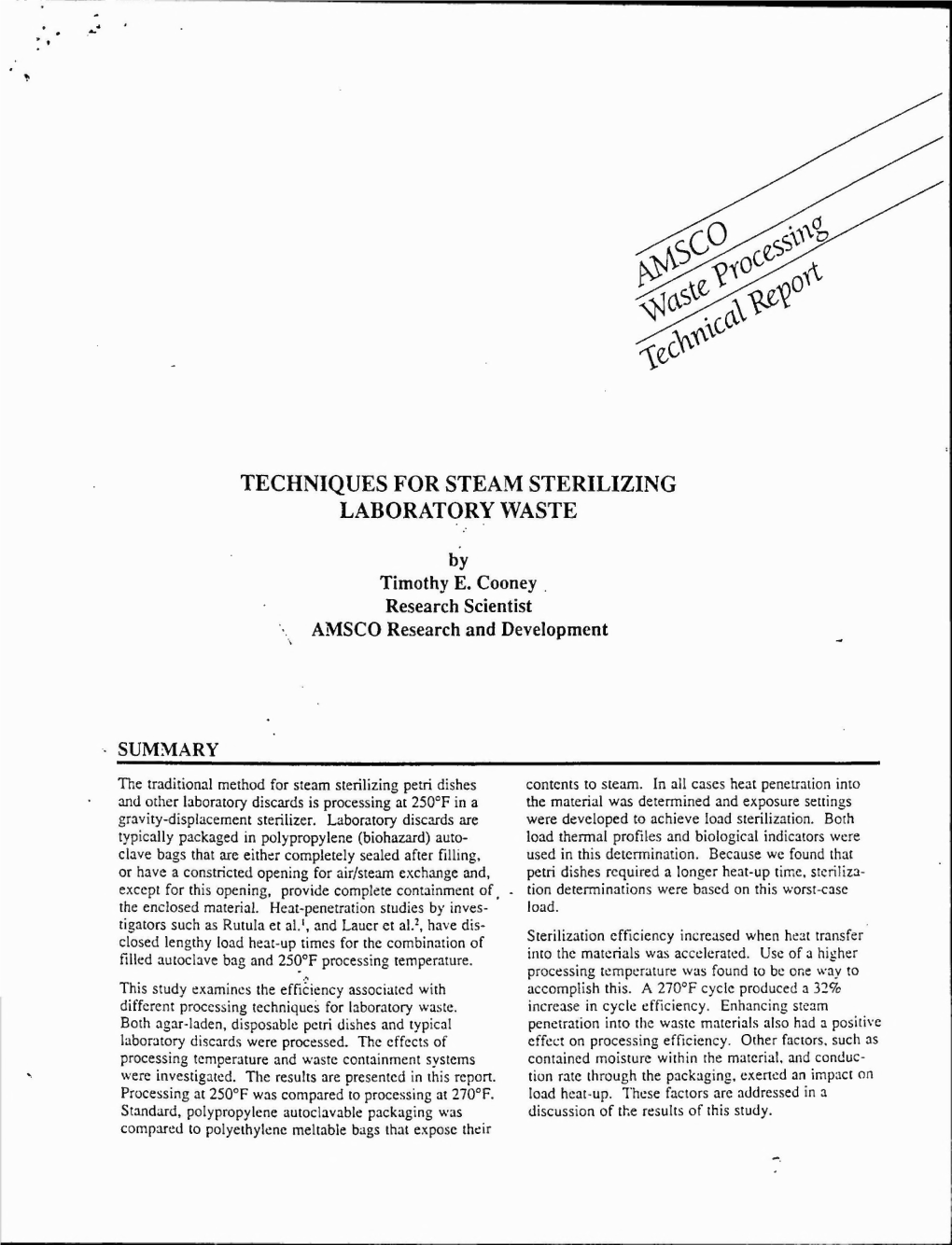 Techniques for Steam Sterilizing Laboratory Waste