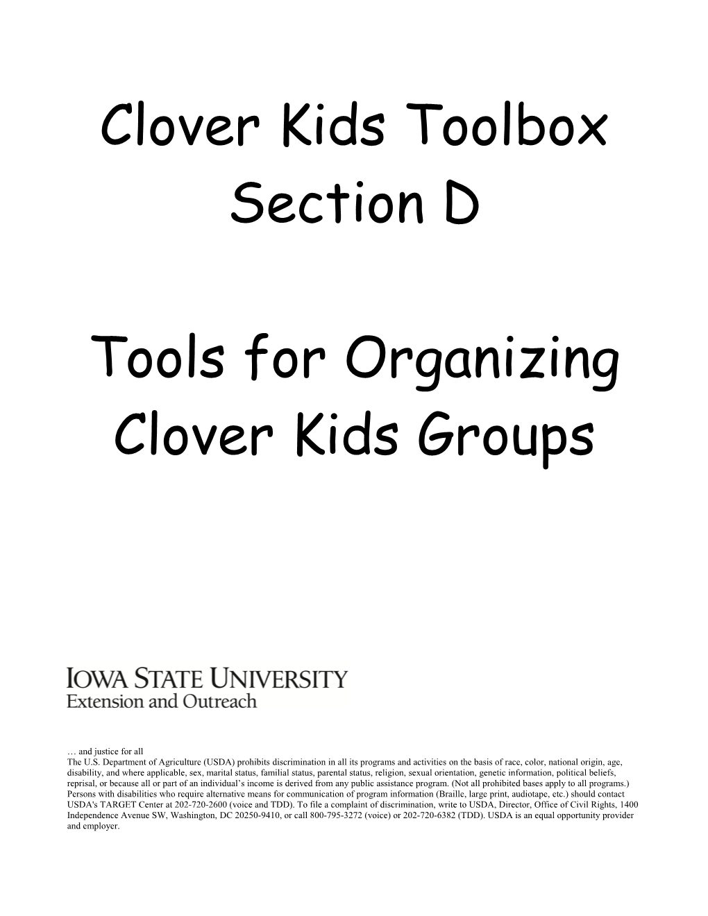 Tools for Organizing Clover Kids Groups