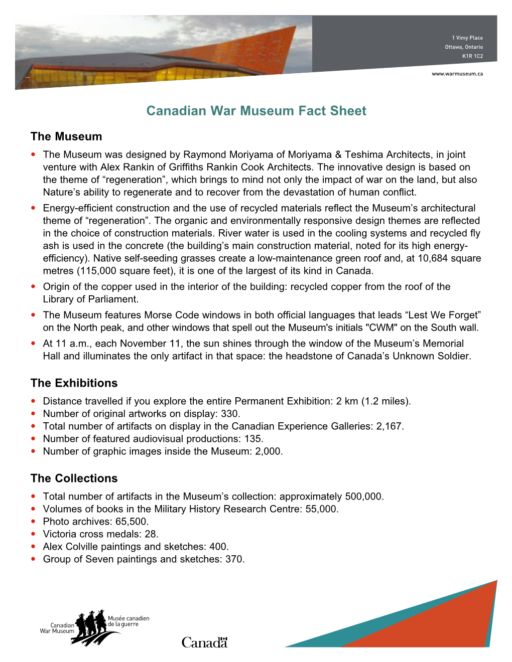 Canadian War Museum Fact Sheet
