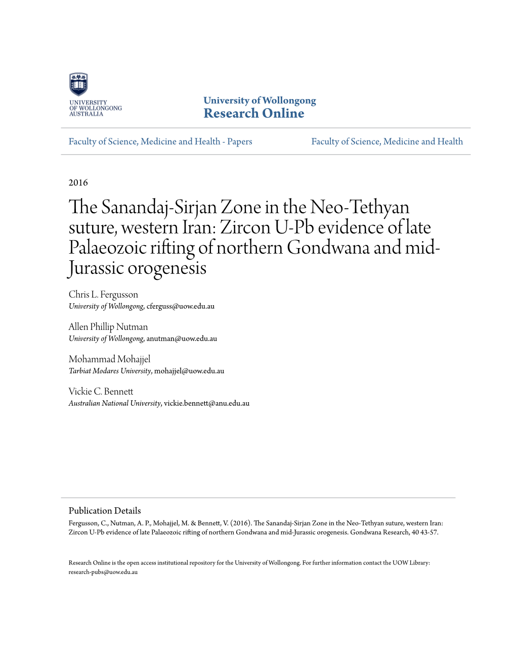 The Sanandaj-Sirjan Zone in the Neo-Tethyan
