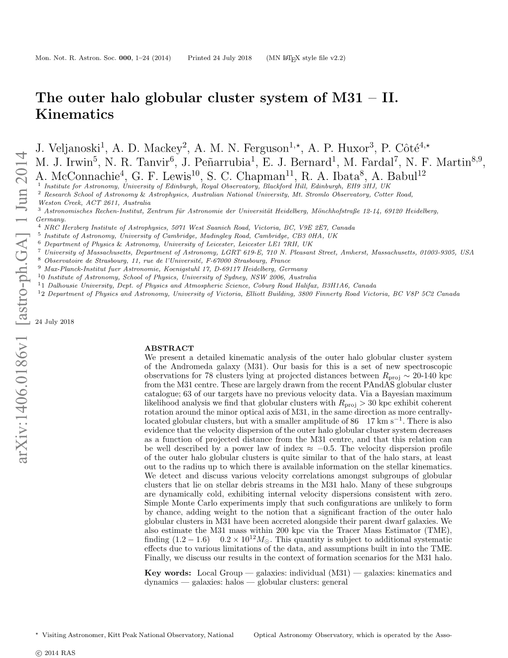 The Outer Halo Globular Cluster System of M31 – II. Kinematics