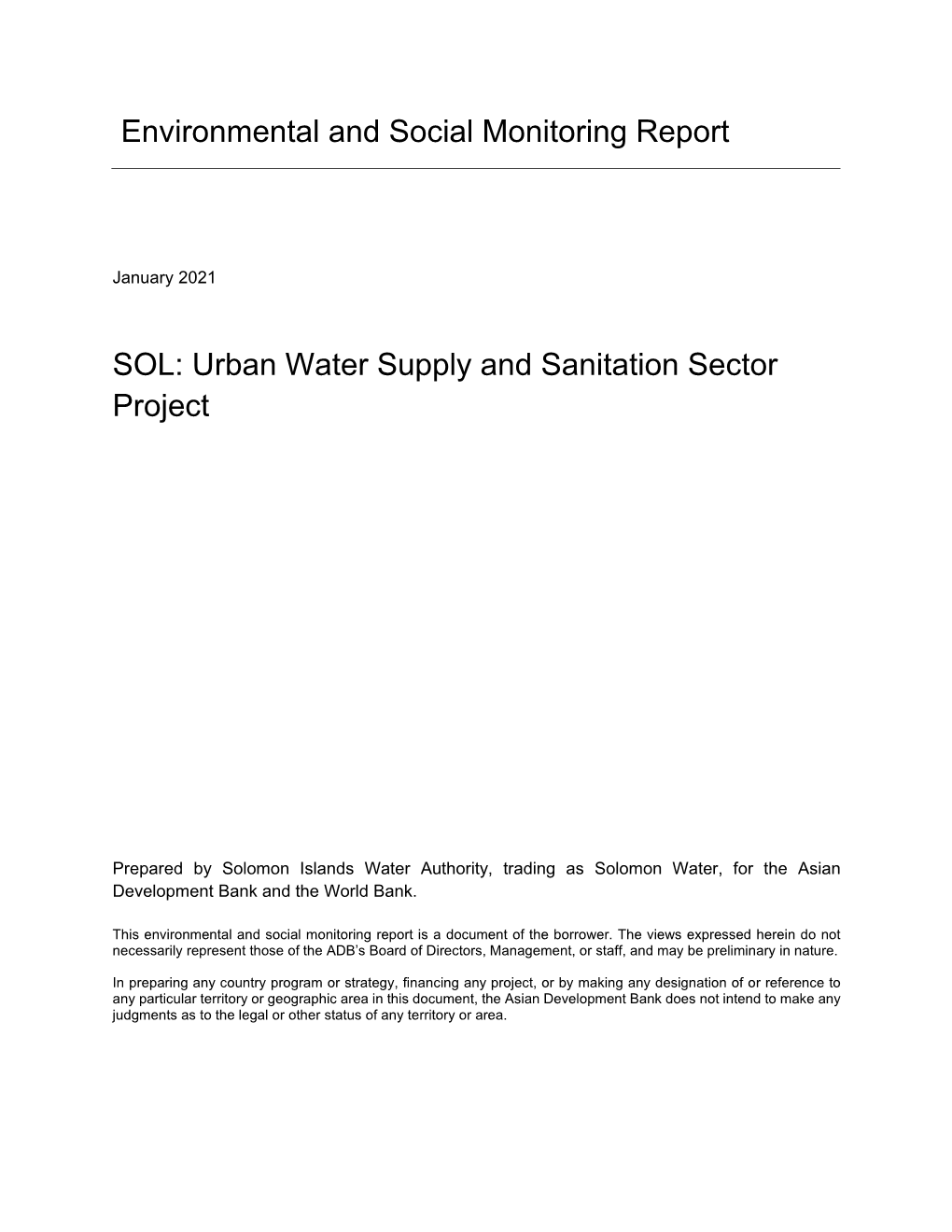 UWSSSP Semi-Annual Safeguards Monitoring Report Jan-Jun20 Final