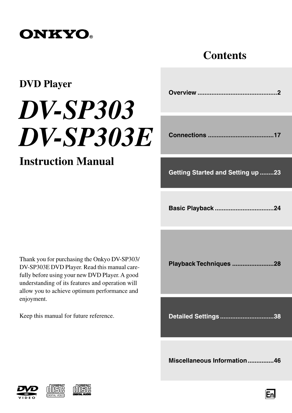 DV-SP303 DV-SP303E Connections