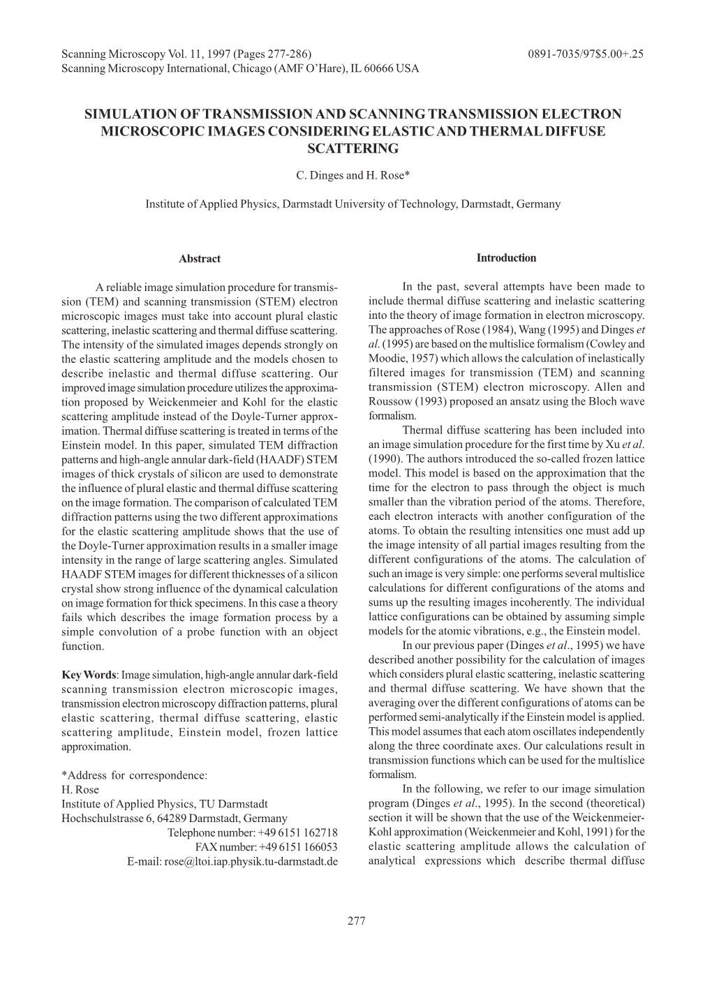 Simulation of Transmission and Scanning Transmission Electron Microscopic Images Considering Elastic and Thermal Diffuse Scattering