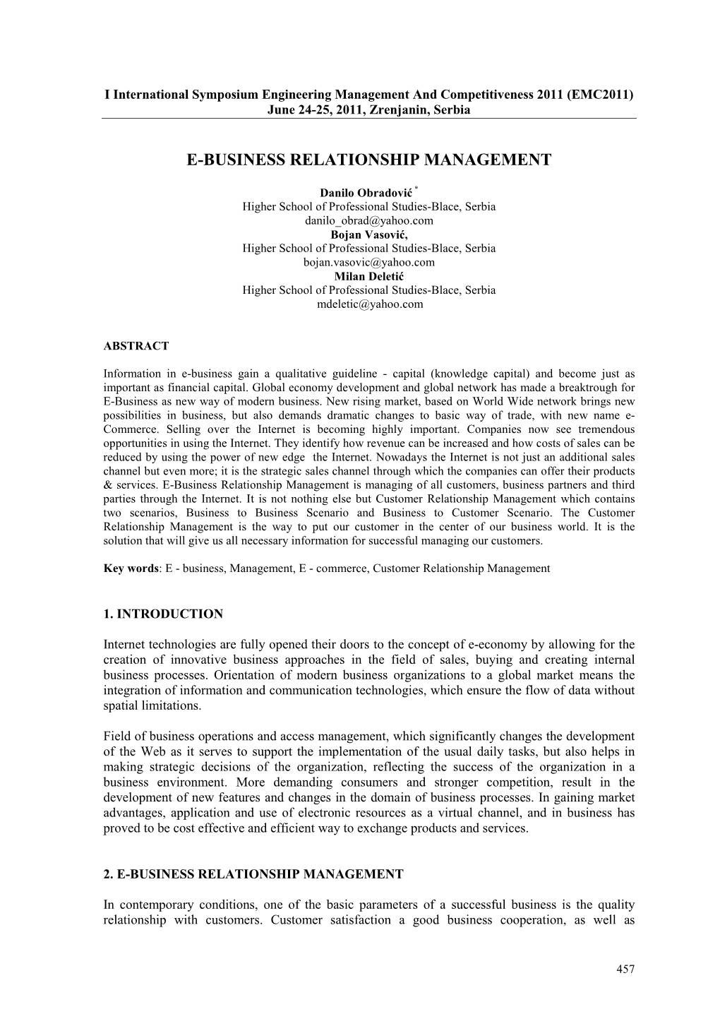 E-Business Relationship Management