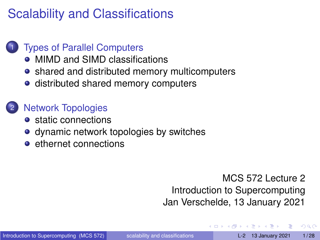 Scalability and Classifications