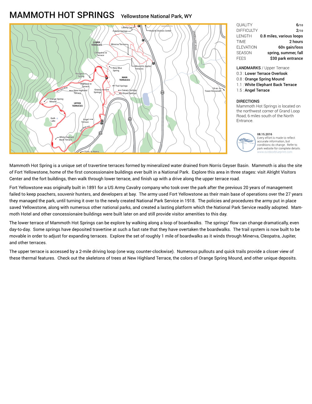 Mammoth Hot Springs Field Guide