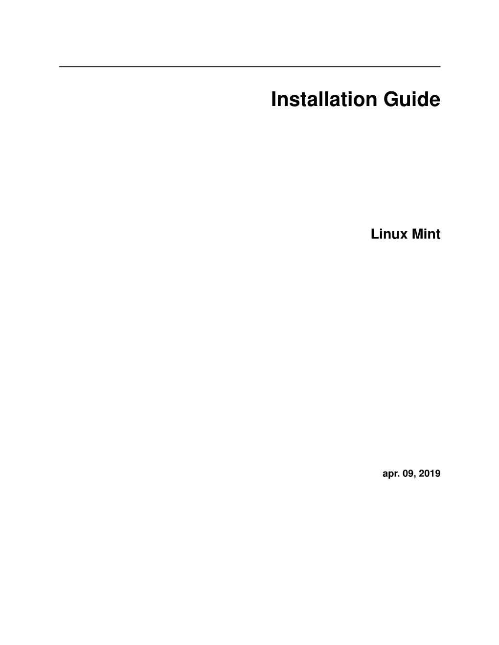 Installation Guide Linux Mint