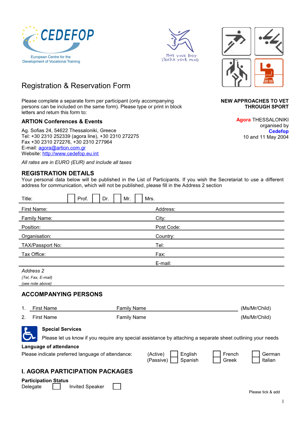 Persons Can Be Included on the Same Form). Please Type Or Print in Block