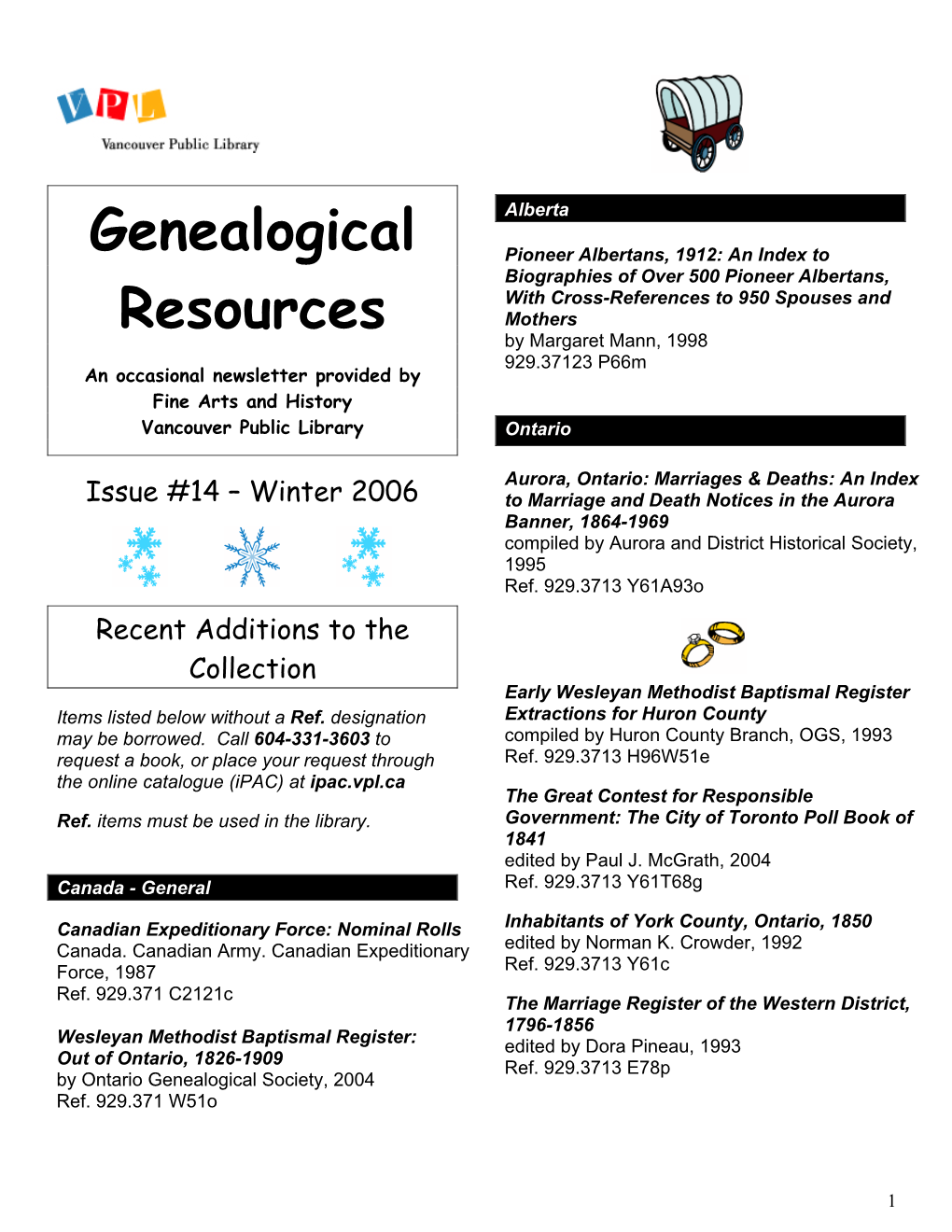 Genealogical Resources Newsletter Is a Free Friday from 4-10 P.M