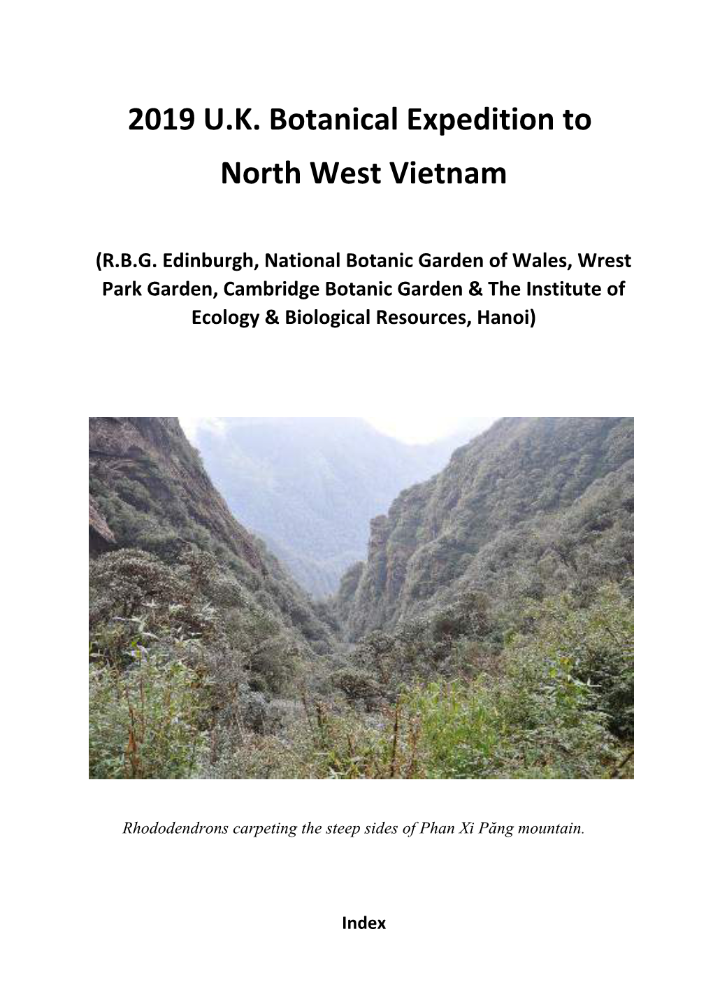 2019 U.K. Botanical Expedition to North West Vietnam