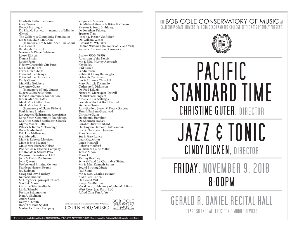 Jazz & Tonic Pacific Standard Time