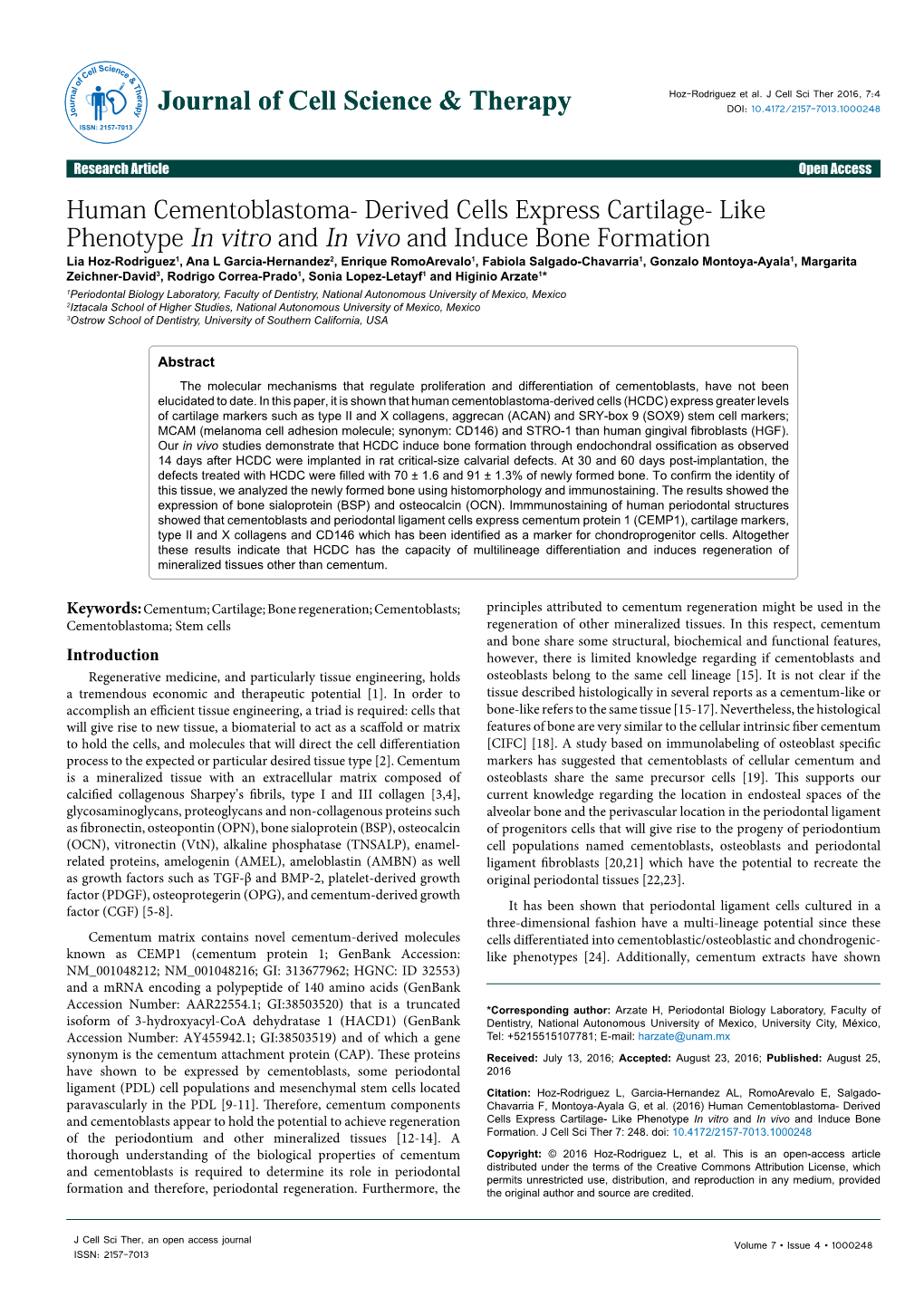 Derived Cells Express Cartilage- Like