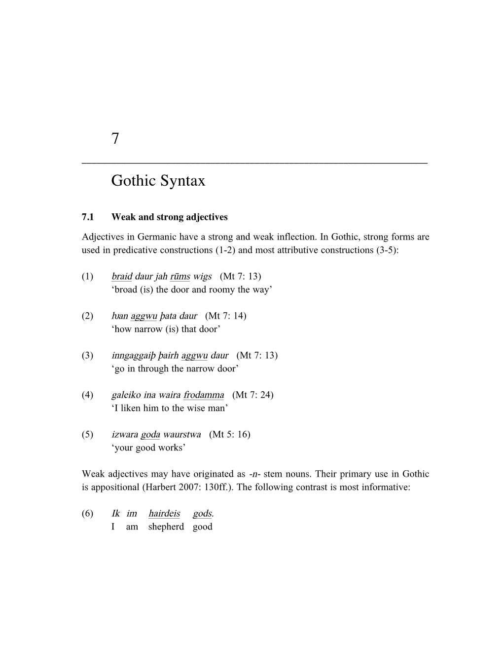 Gothic Syntax