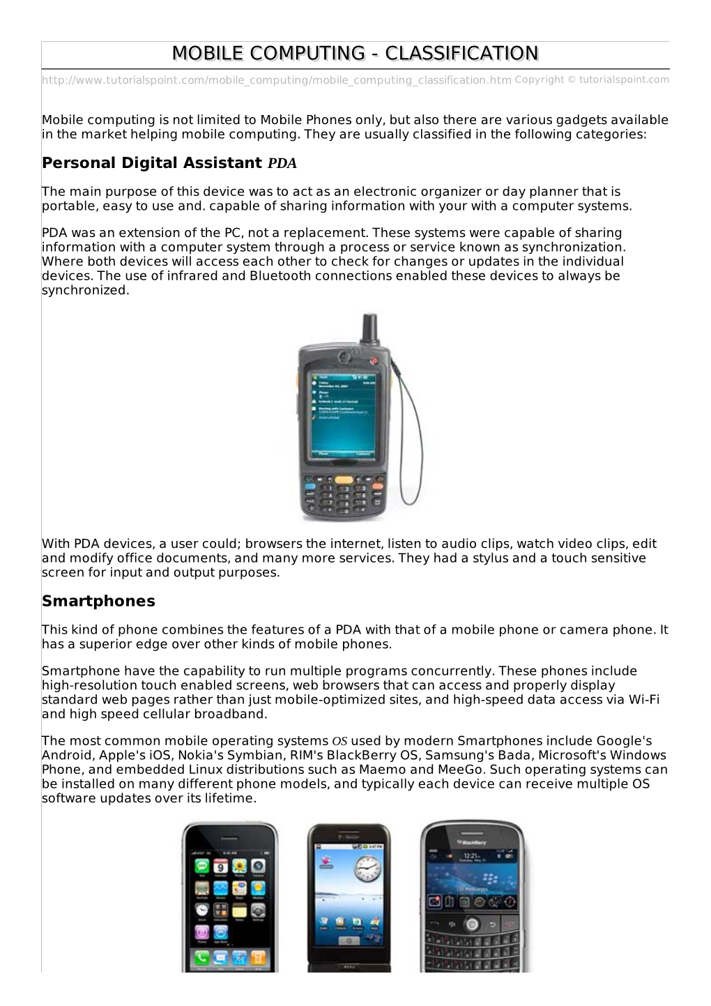 Mobile Computing Classification