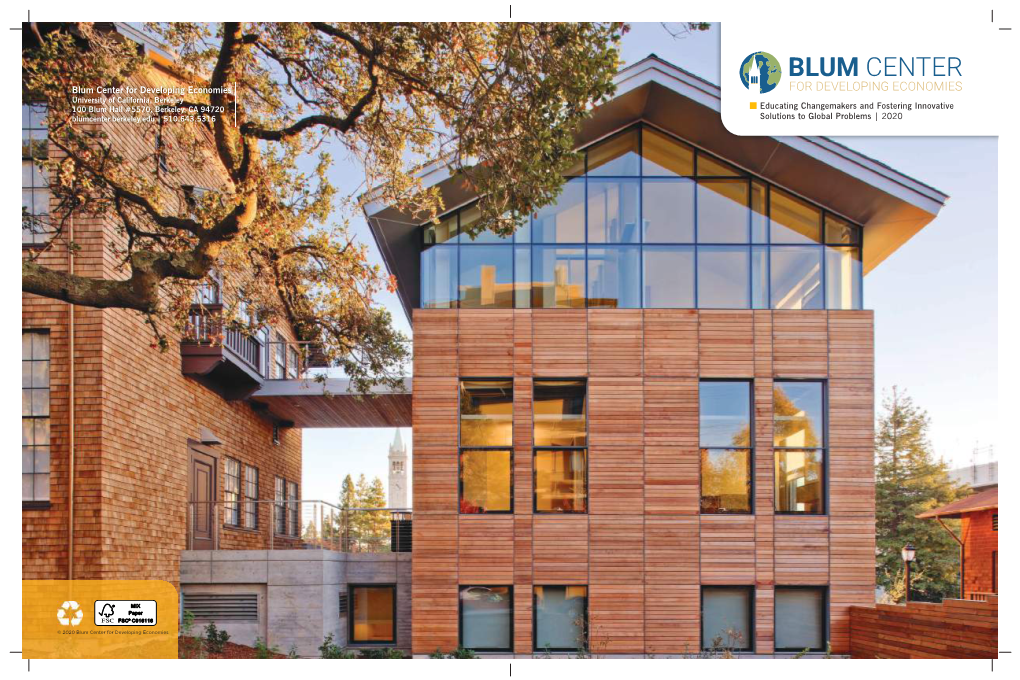 2020 Blum Center for Developing Economies MISSION