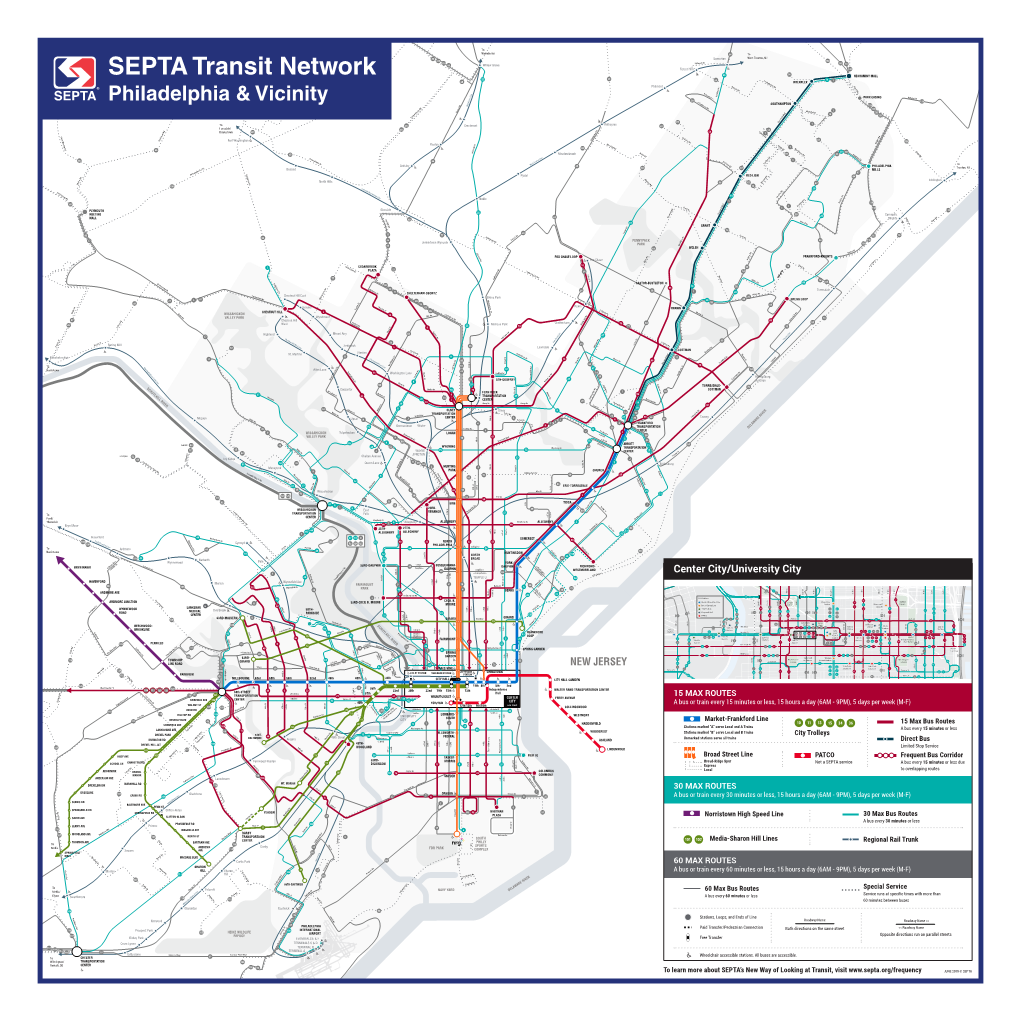 Center City/University City E L Xp L T E L I 95 M K S I