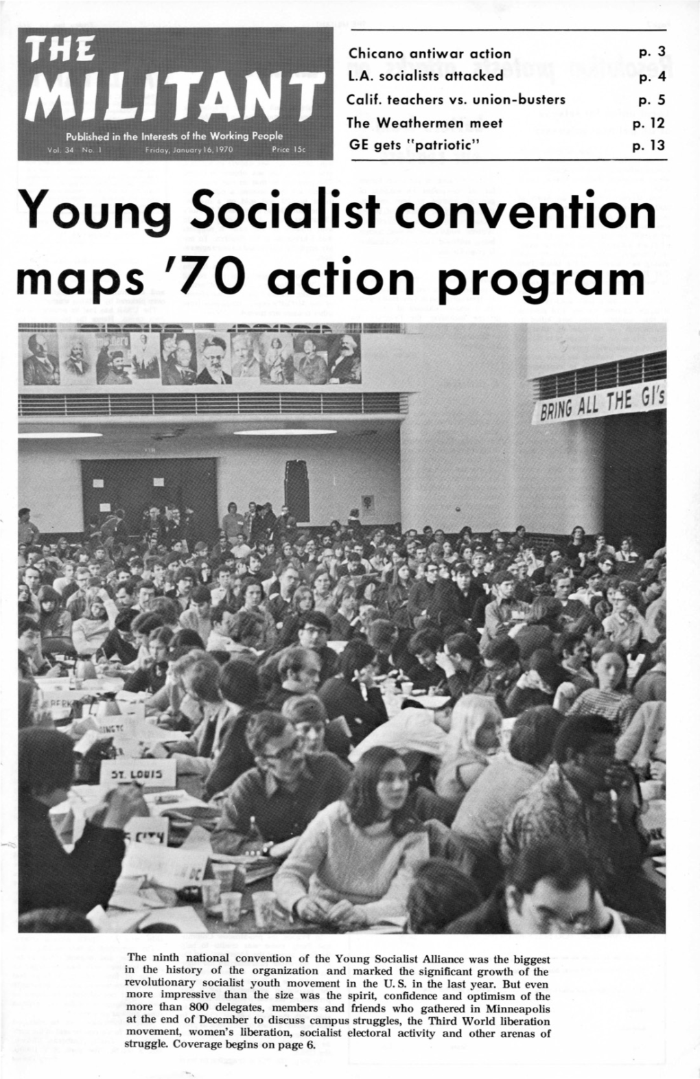 Young Socialist Convention Maps '70 Action Program