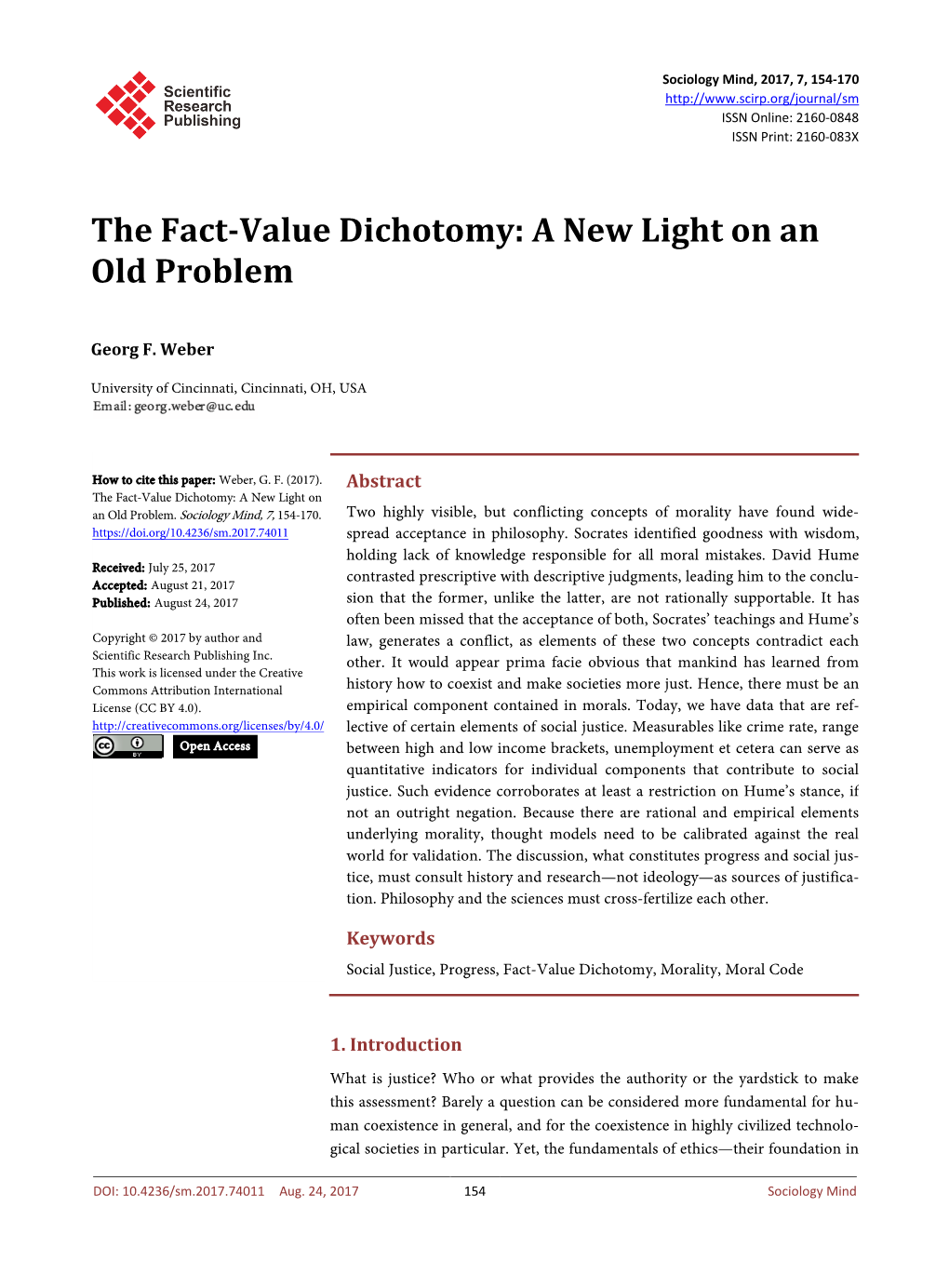 The Fact-Value Dichotomy: a New Light on an Old Problem