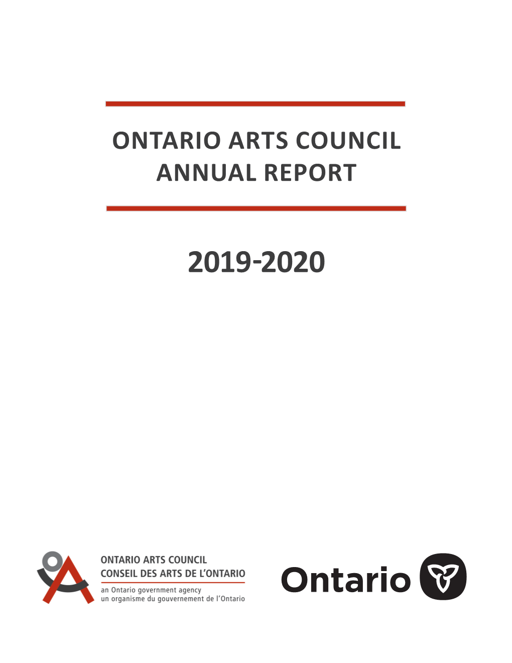 Ontario Arts Council Annual Report 2019-2020
