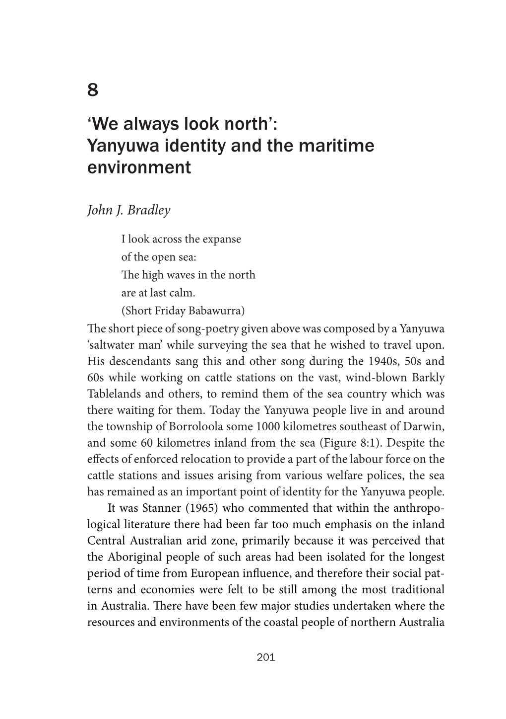 8 'We Always Look North': Yanyuwa Identity and the Maritime Environment