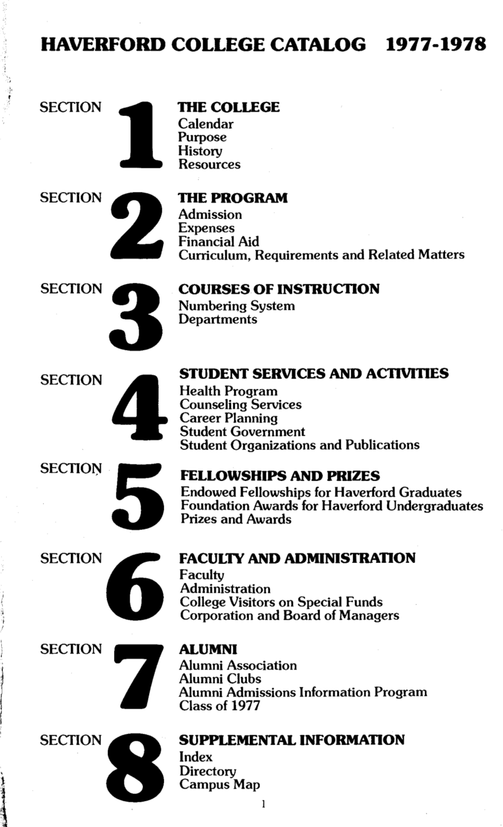 Haverford College Catalog 1977-1978