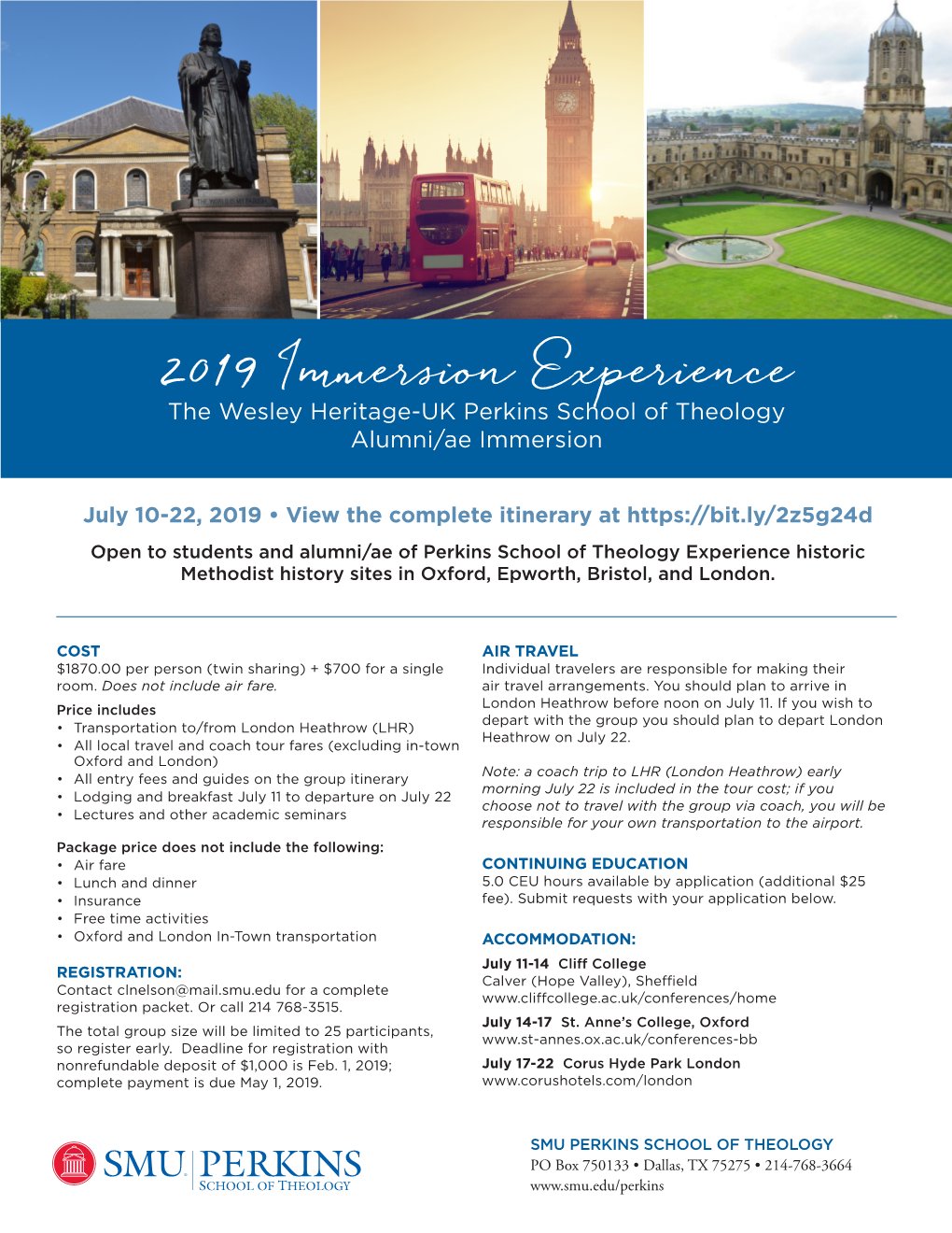 United Kingdom Immersion, 2019 Flier