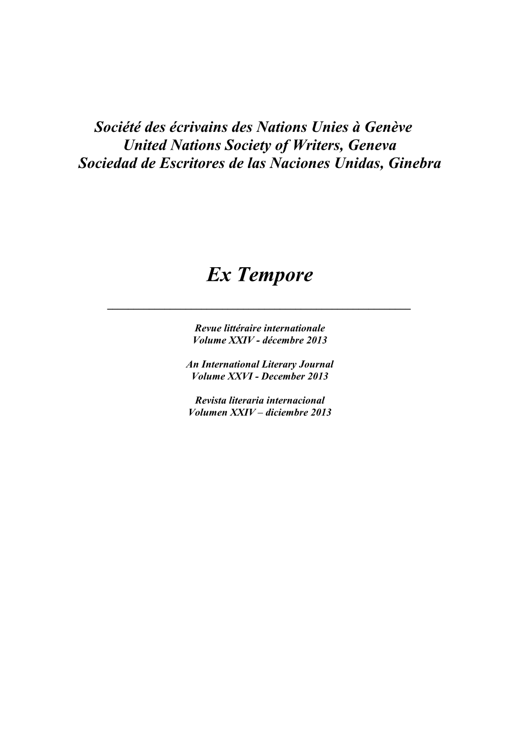 Ex Tempore XXIV