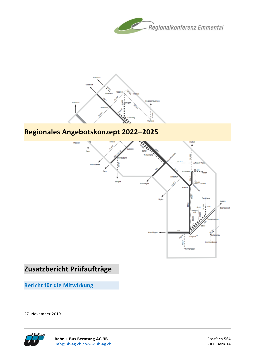 Regionales Angebotskonzept 2022–2025 Zusatzbericht Prüfaufträge