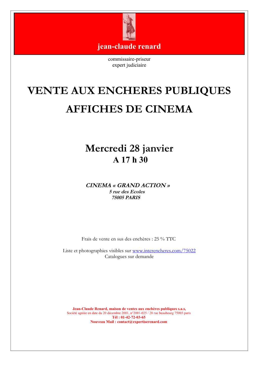 Vente Aux Encheres Publiques Affiches De Cinema