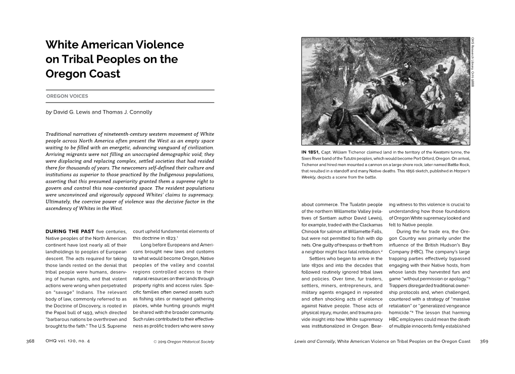 White American Violence on Tribal Peoples on the Oregon Coast