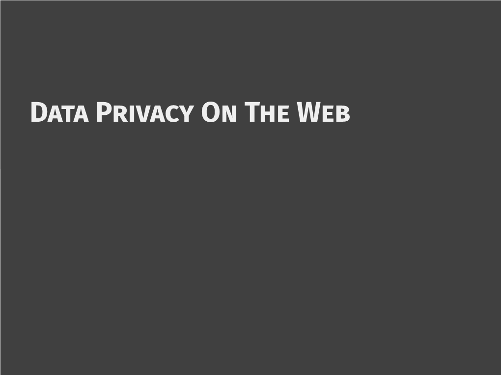 Data Privacy on the Web