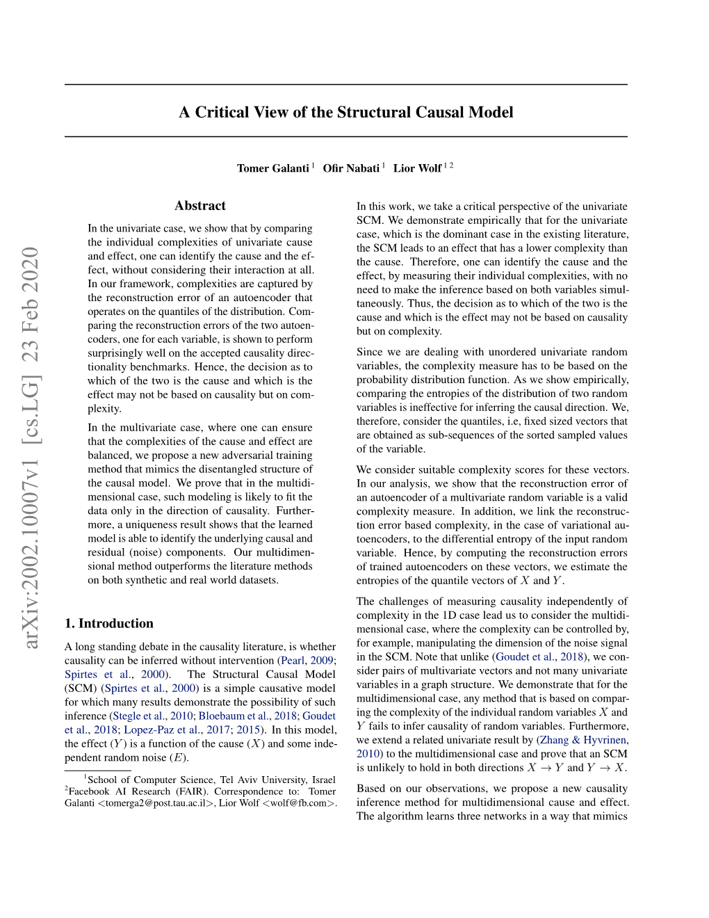 A Critical View of the Structural Causal Model