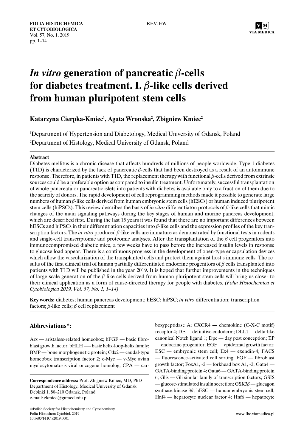 In Vitro Generation of Pancreatic B-Cells for Diabetes Treatment. I. B-Like Cells Derived from Human Pluripotent Stem Cells