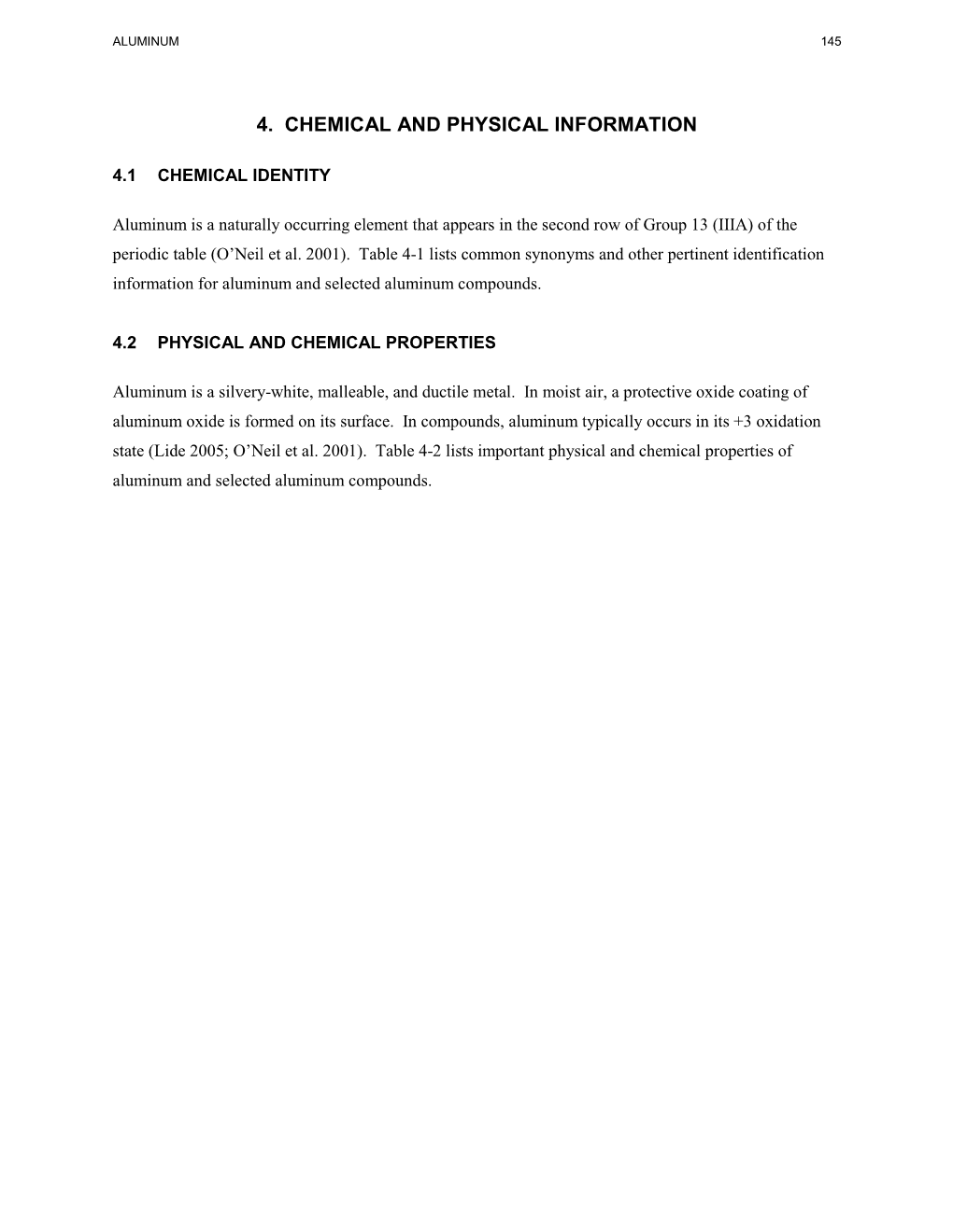 Toxicological Profile for Aluminum