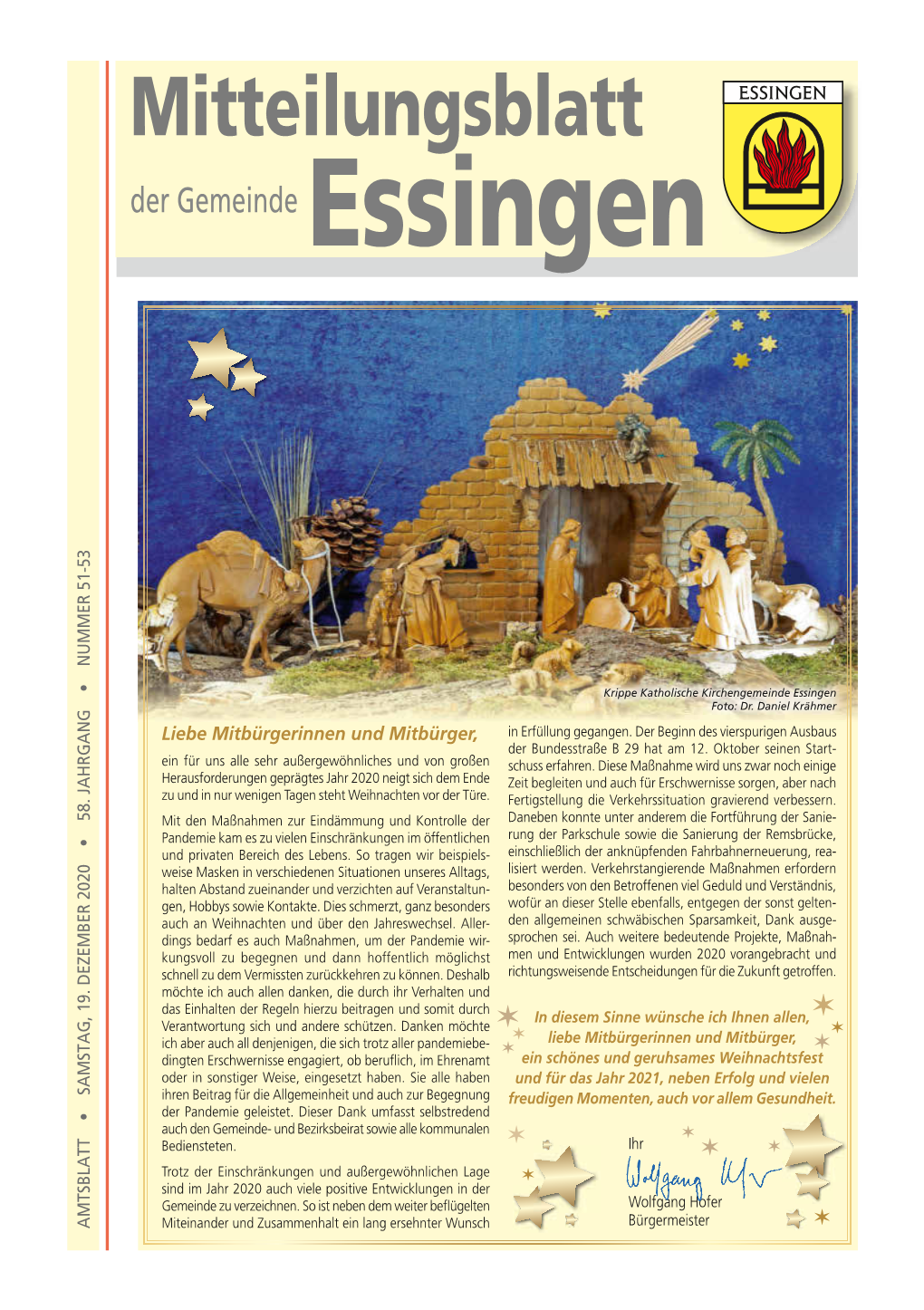 Mitteilungsblatt Der Gemeinde Essingen