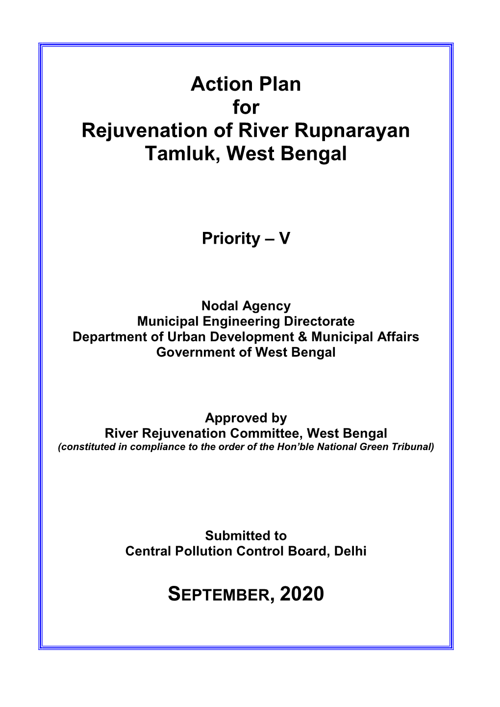 Action Plan for Rejuvenation of River Rupnarayan Tamluk, West Bengal