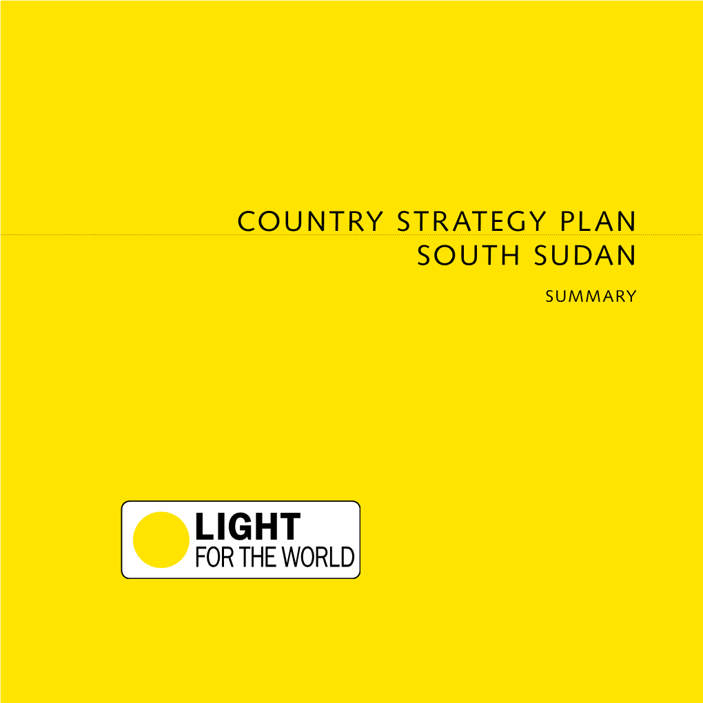 Country Strategy Plan South Sudan