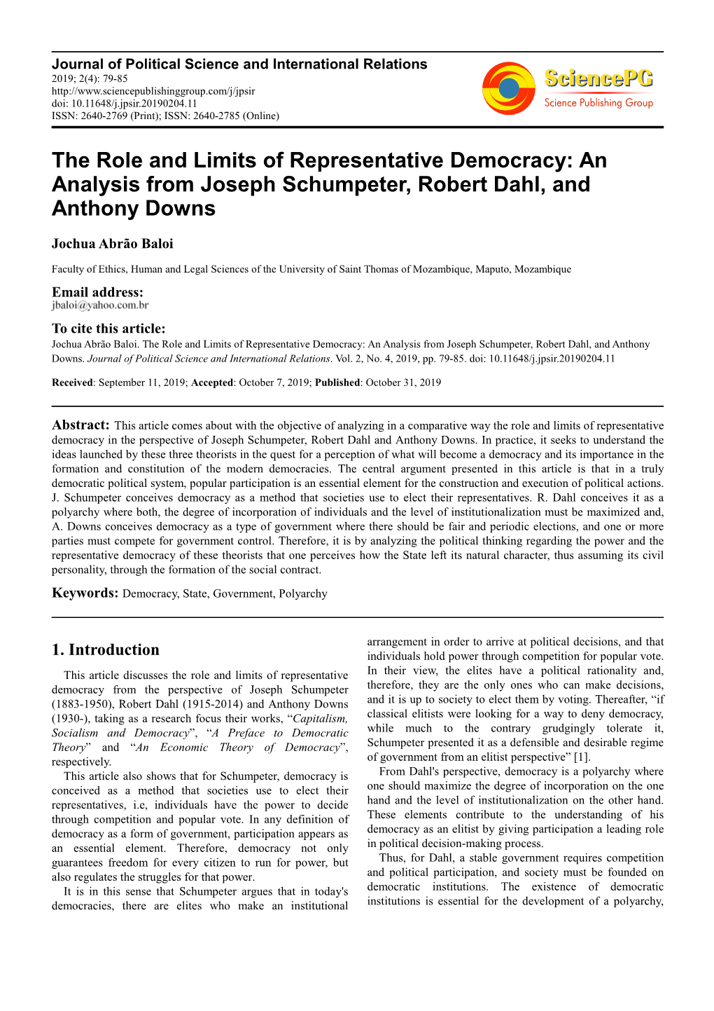 An Analysis from Joseph Schumpeter, Robert Dahl, and Anthony Downs