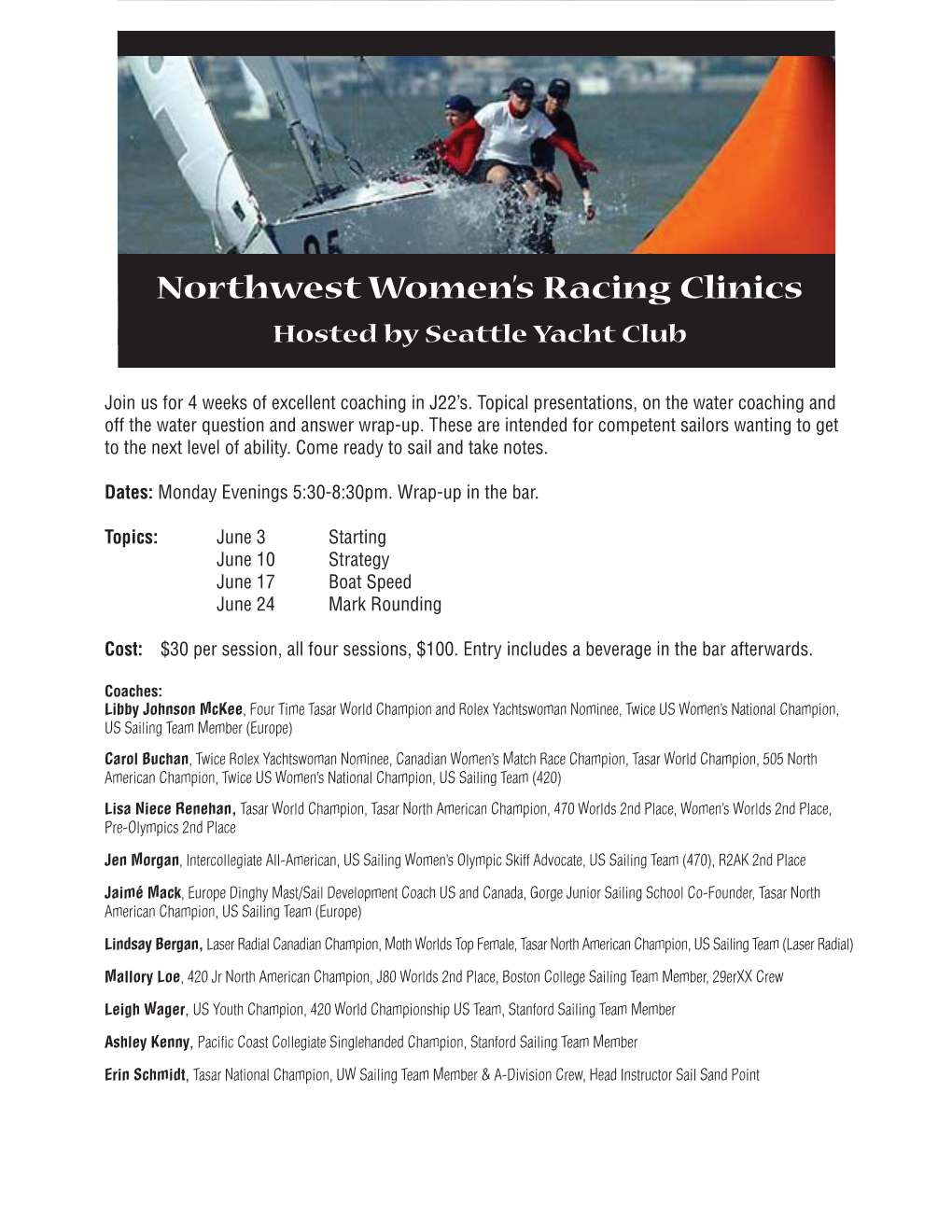 Northwest Women's Racing Clinics