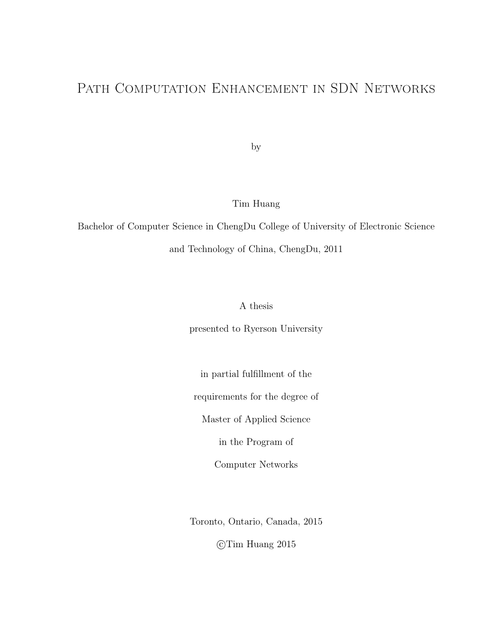 Path Computation Enhancement in SDN Networks