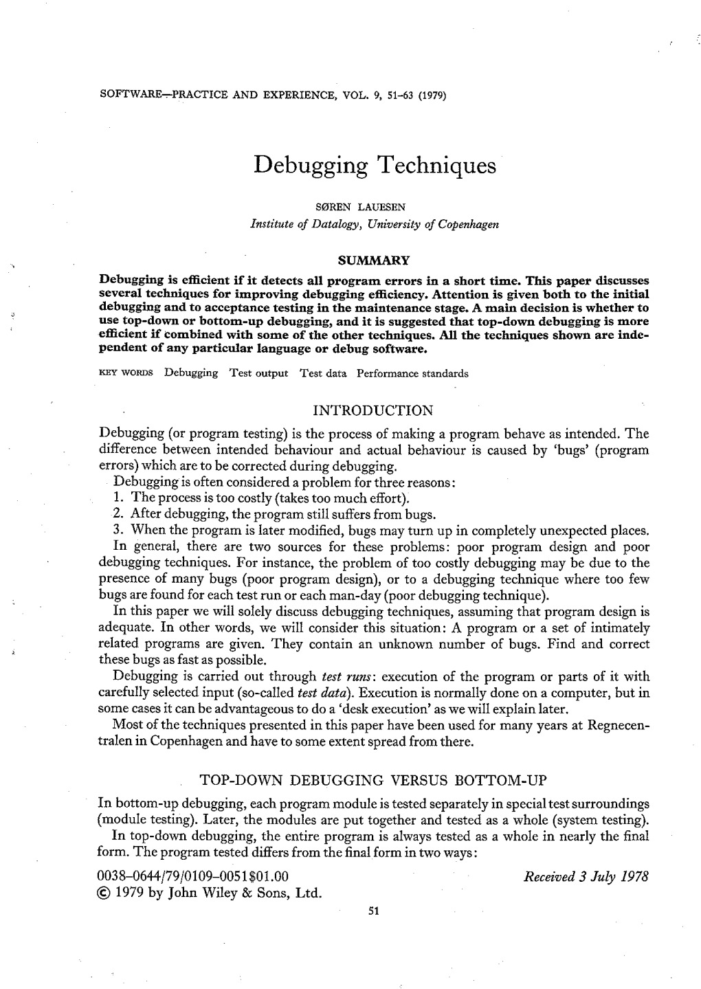 Debugging Techniques