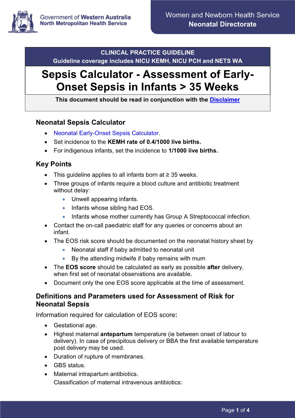Sepsis: Septic Calculator